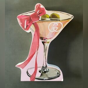 Inspired designer Pink Bow Martini Glass